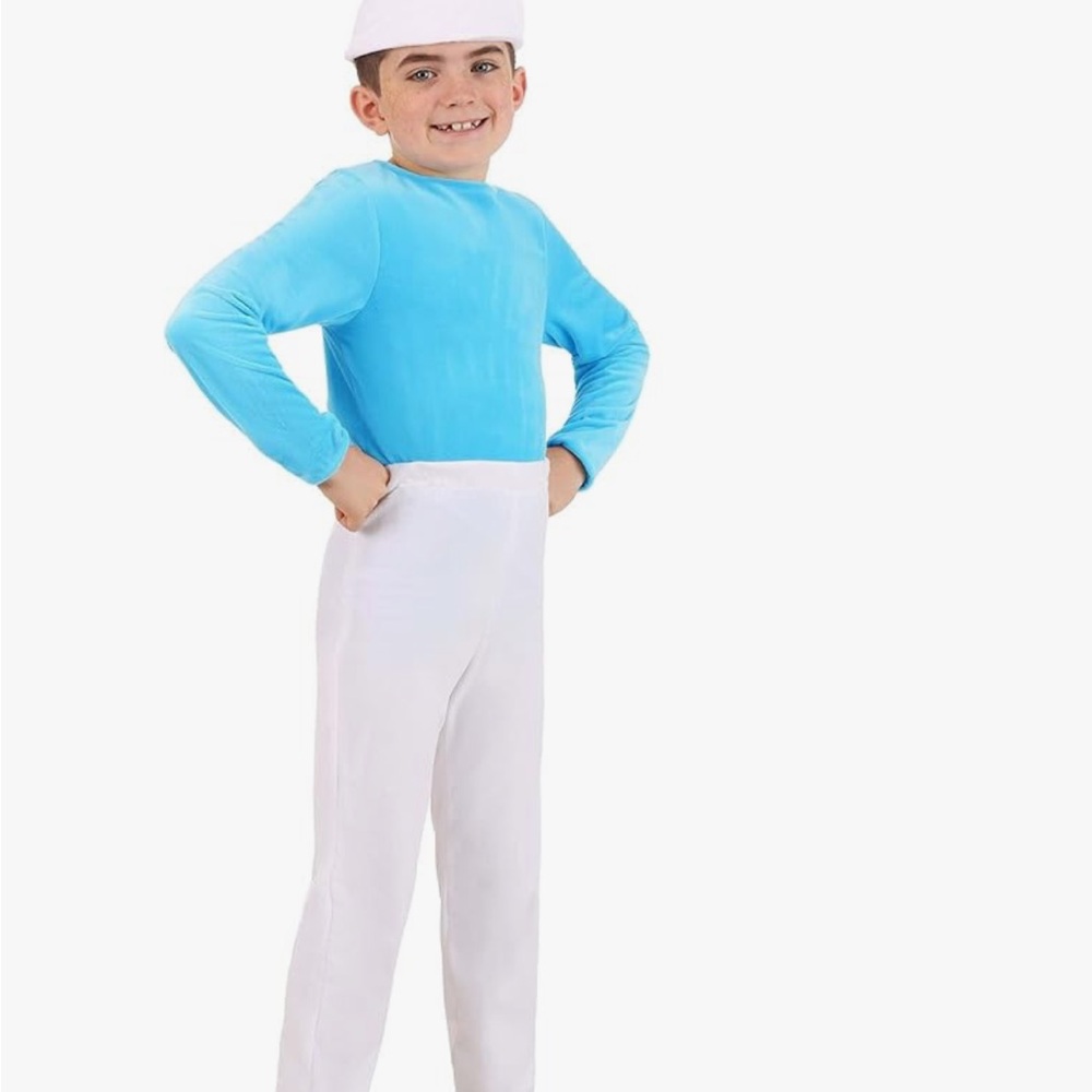 SMURFS Blue and White Costume with Hat - 3pc - NEW with tags